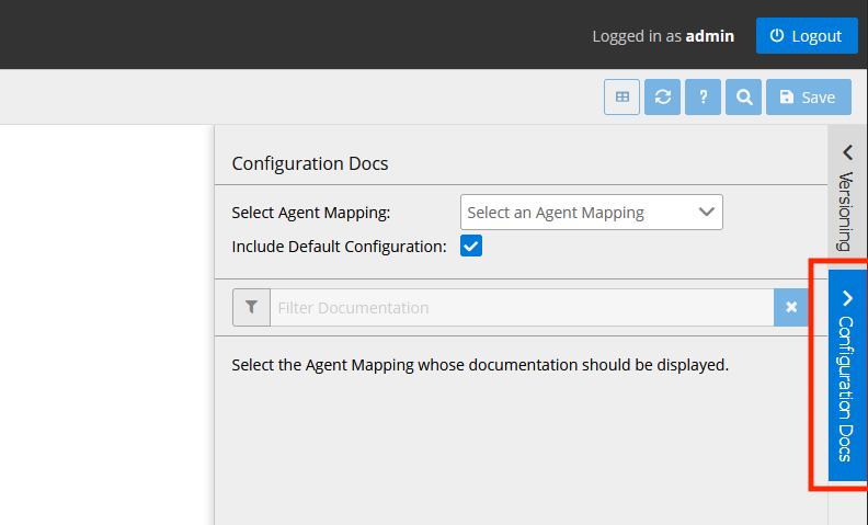 Picture of opened Configuration Docs view