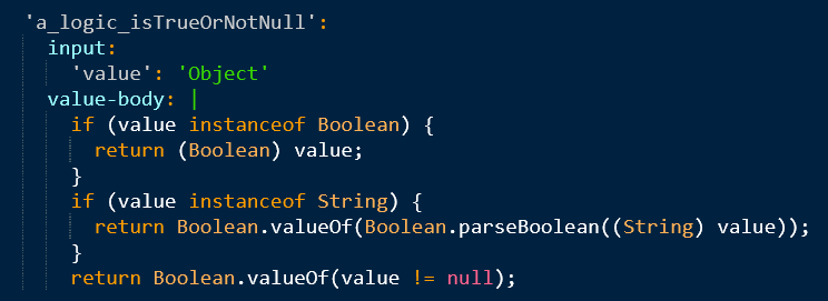 Example of Java code with new highlighting